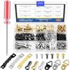 Glarks Kit da appendere foto da 631 pezzi in oro, argento e nero, include appendini dentellati per cornici, pulsanti per ruotare le cornici, appendini per foto con anello a D, viti e cacciavite per