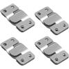 QUUPY 4 paia (8 pezzi) di staffe per montaggio a incasso, in acciaio inox, resistenti, ganci per appendere cornici, quadri, specchi, cornici (argento)