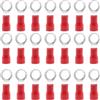 CEEYSEE 100 Pezzi Anello Capocorda Elettrico Terminale Connettori Elettrici Diametro Foro M5 Crimpare Connettori - Per Cavi Da 0,5 - 1,5 mm² (Rosso/YPRH5)