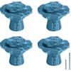 Cionyce 4 pomelli in ceramica vintage a forma di rosa, pomelli in ceramica blu floreale con viti, maniglie floreali per cassettiera, armadio, armadio, bagno, comodini e cassetti