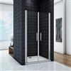 Mato Porta Per Nicchia box doccia 75x195 cm 2 Ante Apertura Saloon In Vetro Temperato Trasparente 6mm Anticalcare
