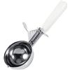 Nikou Paletta per Gelato, Cucchiaio Porzionatore Paletta, Dosatore per Gelato in Acciaio Inossidabile con Manico in Plastica, per Anguria, Cottura, Palla Melone (White-8cm)