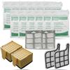 PIESSEONLINE Kit Risparmio 12 Sacchetti Folletto VK135 VK136, 12 Profumi, 2 filtri HEPA, 2 Filtri Griglia Motore | Ricambi Compatibili per Folletto 135/136 | Soluzione Tutto-in-Uno per Casa Pulita e Ordinata