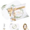 Foshird Set di 20 portachiavi con angelo custode, motivo: Schön dass Du Da Bist, scatole regalo, nastro di raso oro, regalo di ringraziamento, piccolo pensierino per compleanno, battesimo
