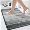 COSY HOMEER Tappetino da bagno, 50 x 80 cm, antiscivolo, lavabile, lavabile in lavatrice, per doccia, bagno e bagno, grigio