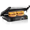 KEINVE Griglia a contatto per panini, bistecca, panini grill e panini con rivestimento antiaderente, 850 W, 23 x 14,5 cm, apertura a 180°, facile da pulire.