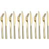 HOMQUEN Set Di Coltelli Da Bistecca 12 Pezzi,Set Di 6 Forchette E 6 Coltello Da Tavola In Acciaio Inossidabile Premium,coltelli da bistecca forchette da bistecca per 6 persone (Oro Lucido)