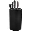 BAIFULAI Ceppo portacoltelli senza coltello, non equipaggiato con setole, blocco portacoltelli nero, universale, rotondo, per 4-12 coltelli di tutti i tipi, 24 x 13 x 13 cm