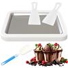 WIYETY Rulld Ice Cream Maker con 2 spatole, gelato rolls con spazzola per la pulizia, Ice Cream Rolls Maker, gelato macchina per gelato, ghiaccio Rolls Machine - bianco - 26 x 21 cm