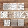 KINBOM 10 Pezzi Stencil per Verniciatura a Spruzzo, 15x15 cm Stencil Riutilizzabili Fai da Te Stencil per Trame da Parete Disegni Multipli per Artigianato di Pittura, Decorazione Domestica