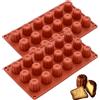 QEEYON 2 Pezzi Stampo in Silicone Mini Cannelé 18 Cavità, Stampo Antiaderente Cannelé, Stampi in Silicone per Torte, Cioccolato, Gelatina, Budino