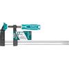 TOTAL - Sergente di serraggio | 300x80 mm | Forza di serraggio massima di 270 kg | Con leva di rilascio automatico | Per lavori di falegnameria | Per contenere pezzi | Plastica nera