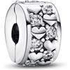PANDORA Clip Moments con cuore in argento Sterling con zirconia cubica trasparente