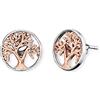Engelsrufer albero di vita orecchini per le donne bicolore rodio e oro rosa placcato argento 925-Sterling dimensione 12 mm (0,47)