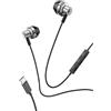 Cool Cuffie con pulsante Stereo Tipo-C con Micro (Metallo) Silver