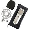 Pronomic CM-100S Microfono a Condensatore - Mic a Diaframma Largo da 34 mm con Supporto Shock e Antivento - Registrazione, Podcasting, Voice Over, Streaming, Home Studio - Colore argento