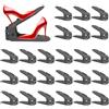 JOYBOY Portascarpe,Set di 24 Organizer Scarpe Salvaspazio,Scarpiera Regolabile,Porta Scarpe in Plastica Durevole,Slot Scarpea Doppio Strato,Scarpiera con Quattro Altezze in Altezza(Grigio Scuro)