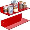 Sezanrpt Scaffali in acrilico rosso da 38 cm, mensole da parete per camera da letto, mensole da parete per collezionismo, altoparlanti, piante, confezione da 2
