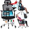 MELOKEA Sedia da ufficio ergonomica, 200 kg, schienale regolabile in 6P, braccioli 4D, ruote in gomma silenziosa, profondità di seduta regolabile, sedia da scrivania per persone grandi, vincitore del