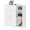 Yaheetech Mobile da Bagno Armadietto Autoportante con Scomparti Mobiletto Multiuso da Terra con Cassetto e Ante 75 x 30 x 80 cm Armadio Salvaspazio con Ripiano Regolabile Moderno Bianco