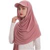 ZLYC Sciarpa hijab musulmana da donna con visiera, pronta da indossare, copricapo da baseball, Stampa leopardata, Taglia unica