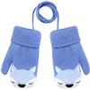 AIDIER Guanti invernali in maglia per bambini da 0 a 3 anni, Volpe-Blu, 0-3 Anni