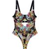 AIEOE Body sexy da donna in pizzo, biancheria intima sexy corpetto Curvy Bodysuit Teddy One Piece lingerie floreale pizzo mesh schiena scoperta, top slim cami top clubwear nero verde blu - S-XL, Nero