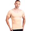 LIPOELASTIC Maglia Modellante Uomo Everyday Shape - T-Shirt Contenitiva Invisibile con, Scollo a V Profondo, Cotone Ascelle, Anti-Arrotolamento (Beige, L)