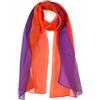 uxcell sourcing map lungo chiffon leggero gradiente colore sciarpa primavera estate morbido per le donne, Arancione/viola, 63x19.6