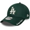 New Era 9Forty Cappellino con cinturino posteriore, visiera con testo in inglese LA Dodgers, colore verde bosco