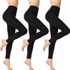 InfiniZer 3 paia di collant da danza 80D, senza piedi, da donna, elastici, opachi, morbidi, senza piedi, per danza quotidiana, Nero , S