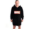 United Labels Marvel - Felpa con cappuccio oversize da uomo con maniche e cappuccio, in nero, maglione soffice da coccole, maglione soffice da coperta