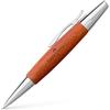 FABER-CASTELL - Penna a sfera e-motion Birnbaum marrone, mina B | Corpo in legno di pero con mina nera ad alta capacità e dettagli metallici cromati