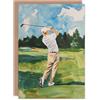 Artery8 Golfer Golf Course Golfing Sport Watercolour For Him Man Birthday Card