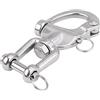 Lwuey 2 Pezzi Grillo Girevole a Scatto - 70mm Heavy Duty Snap Grillo Girevole in Acciaio Inox Gancio Girevole a Sgancio Rapido Gancio Girevole a D Link Gancio Clip per Barca a Vela Sabbia e Industria