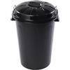 DRW Pattumiera Comunità con Coperchio Nero da 100 Litri 54x50x76 cm