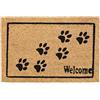 Relaxdays Zerbino, Fibra di Cocco, con Zampette, Welcome, Interni ed Esterni, LxP 40x60 cm, Antiscivolo, Naturale/Nero, 60 x 40 cm