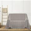 PENSIERI DELICATI Telo Copridivano 180 x 290 cm Made in Italy, Telo Copritutto 100% Cotone Puro Riciclato Tinto in Filo con Riga Tricolore Bordeaux, Ideale Come Telo Arredo, Salva Divano
