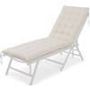 Relaxdays Cuscino per panchina Imbottito e Trapuntato con Lacci 180x50 cm Beige
