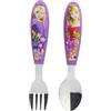STOR Set 2 Posate Bambini Principesse Disney Acciaio Inossidabile Forchetta e Cucchiaio con Manico Decorato Senza BPA per Bambini