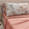 PETTI Artigiani Italiani - Lenzuola in Cotone con Federe in Stampa Digitale, Lenzuolo Singolo, Completo Letto Fantasia Floreale 40 Salmone, 100% Made in Italy
