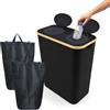 Relaxdays Contenitore per Bottiglie vuote 170 L, Fino a 100 Vetro/plastica, 2 Sacchetti, Nero 80x57x37 cm