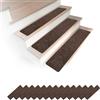 Relaxdays Set 16 Tappetini Scala Autoadesivi Marrone 75x20 cm