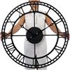 FLEXISTYLE Orologio da parete grande vintage retrò XXL, 80 cm di diametro, in metallo industriale, colore nero