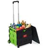 Relaxdays Carrello per la Spesa Pieghevole, 50 L e 35 kg Max., con Manico Telescopico, Trolley Portaspesa, Verde Nero