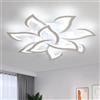 Comely Plafoniera LED da soffitto moderna 84W, 6500K. Design creativo a forma di fiore con 10 petali in acrilico e ferro, ideale per soggiorno, cucina o camera da letto,bianco,82cm