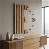 FLEXISTYLE Orologio da parete 3D fai da te, in legno di quercia, grande orologio da parete 3D, design moderno, EKO, decorazione per ufficio, soggiorno, camera da letto (XXL 100 cm, lancette