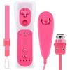 OSTENT Telecomando per sensore di movimento + Wired Nunchuck Combo compatibile per console Nintendo Wii Colore rosa