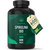 TRUE NATURE Spirulina Bio - 600 compresse 500 mg - 4000 mg dose giornaliera - Ricca di ficocianina e proteine - ultra dimagrante - Alga Spirulina pura - TRUE NATURE