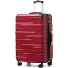 COOLIFE Valigie Valigia Trolley rigido ultraleggero e capiente,Chiusura a combinazione laterale con TSA, 4 ruote per facilitare il trasporto (Marciume di spinello, 77cm)